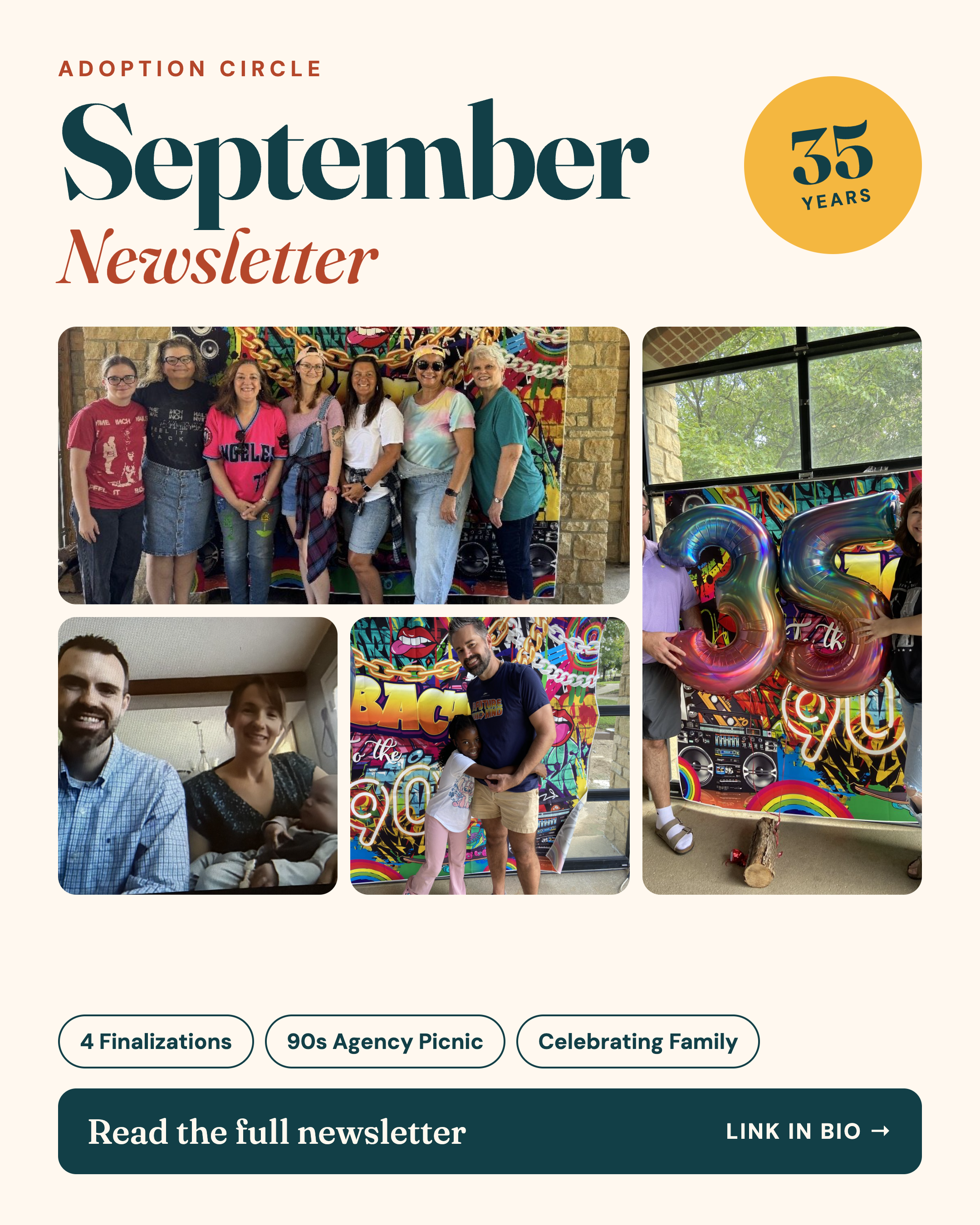35 years! Adoption Circle September 2026 Newsletter