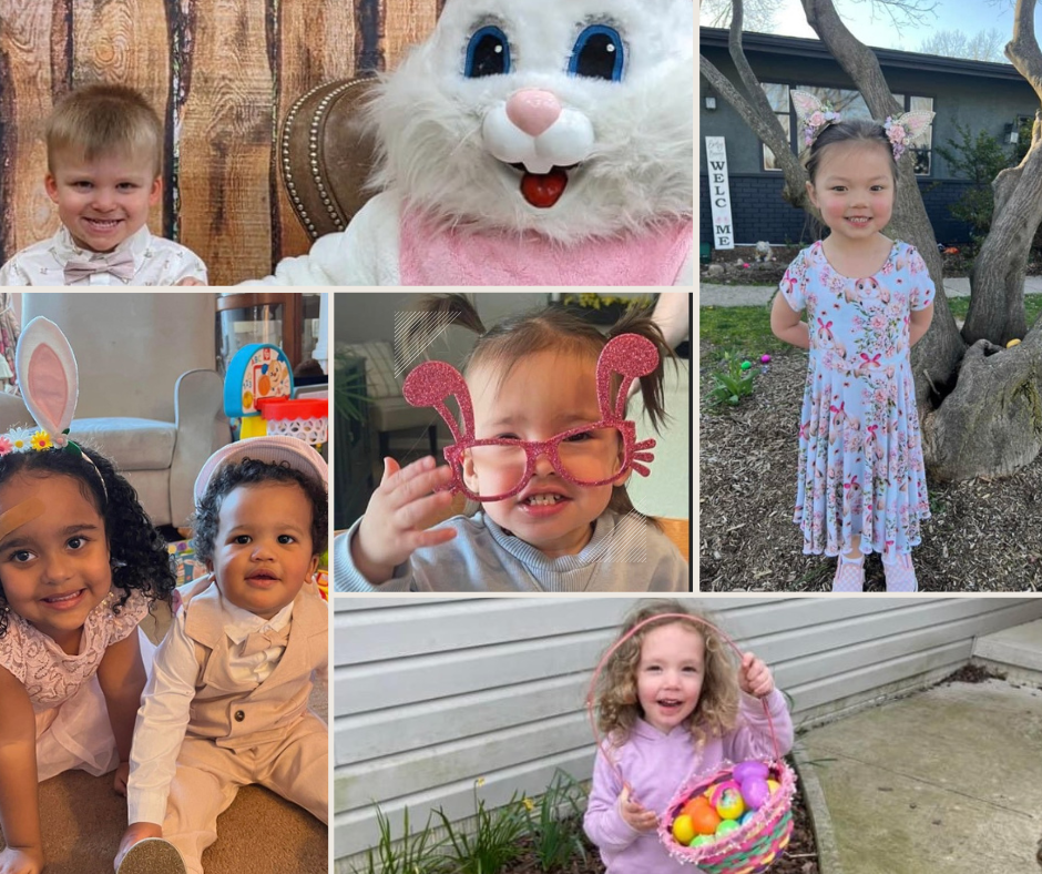 Easter collage of adoptive families