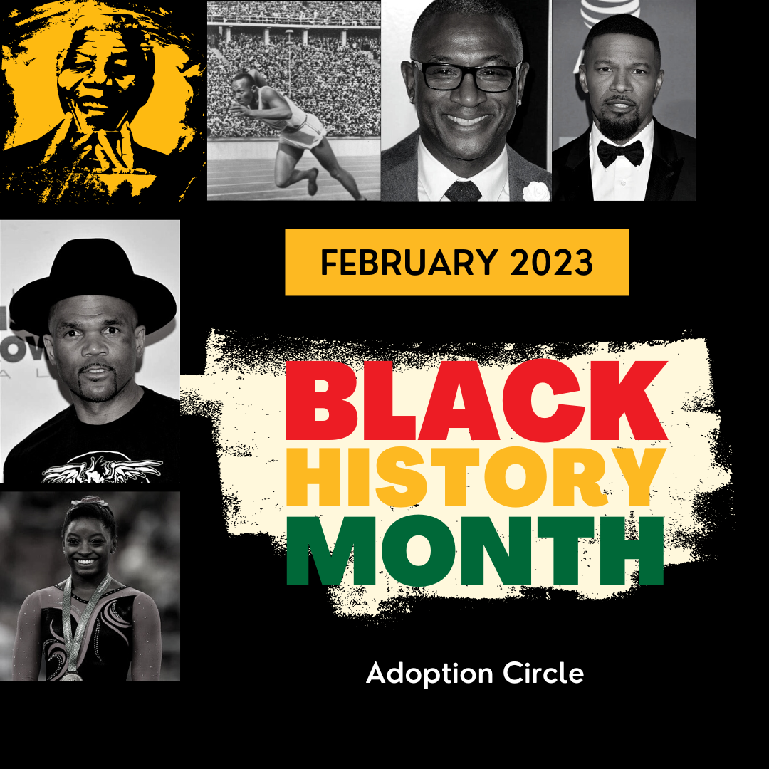 Collage of Black American Adoptees for Black History Month - Adoption Circle 