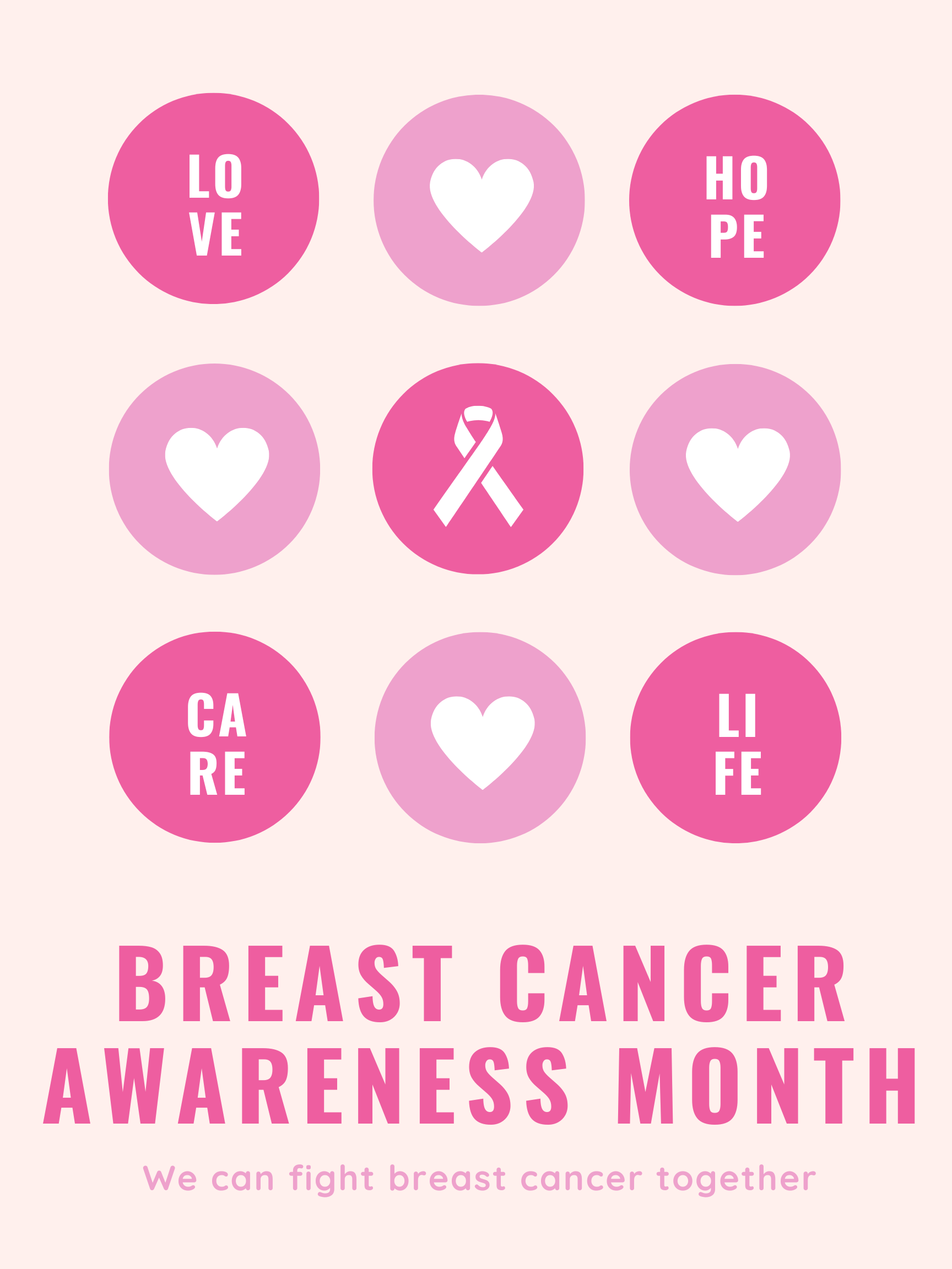 Breast Cancer Awareness Graphic, Icons of ribbons