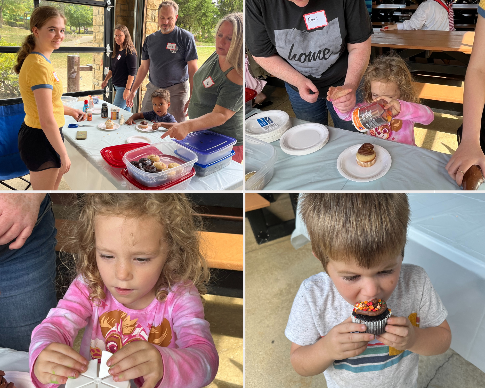 Picture of kids at a cupcake station at the Adoption Circle Picnic 