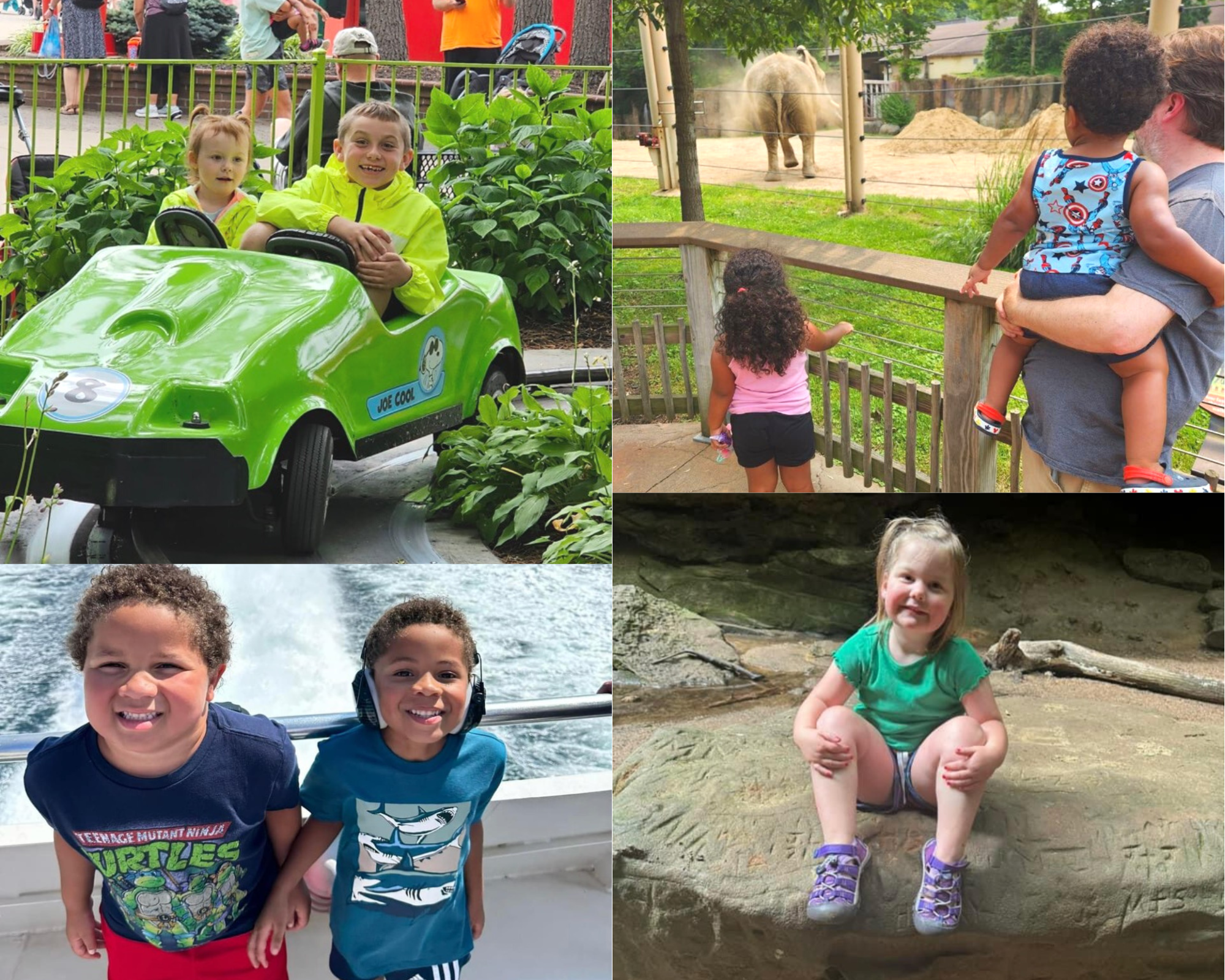 Collage of adoptive kids summer pictures 