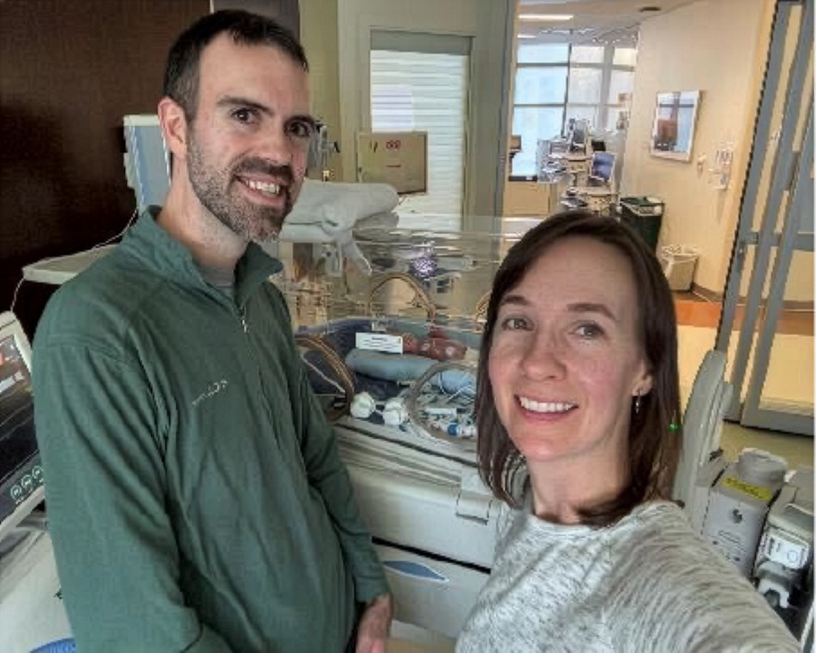 Adoptive Mom & Dad in the hospital